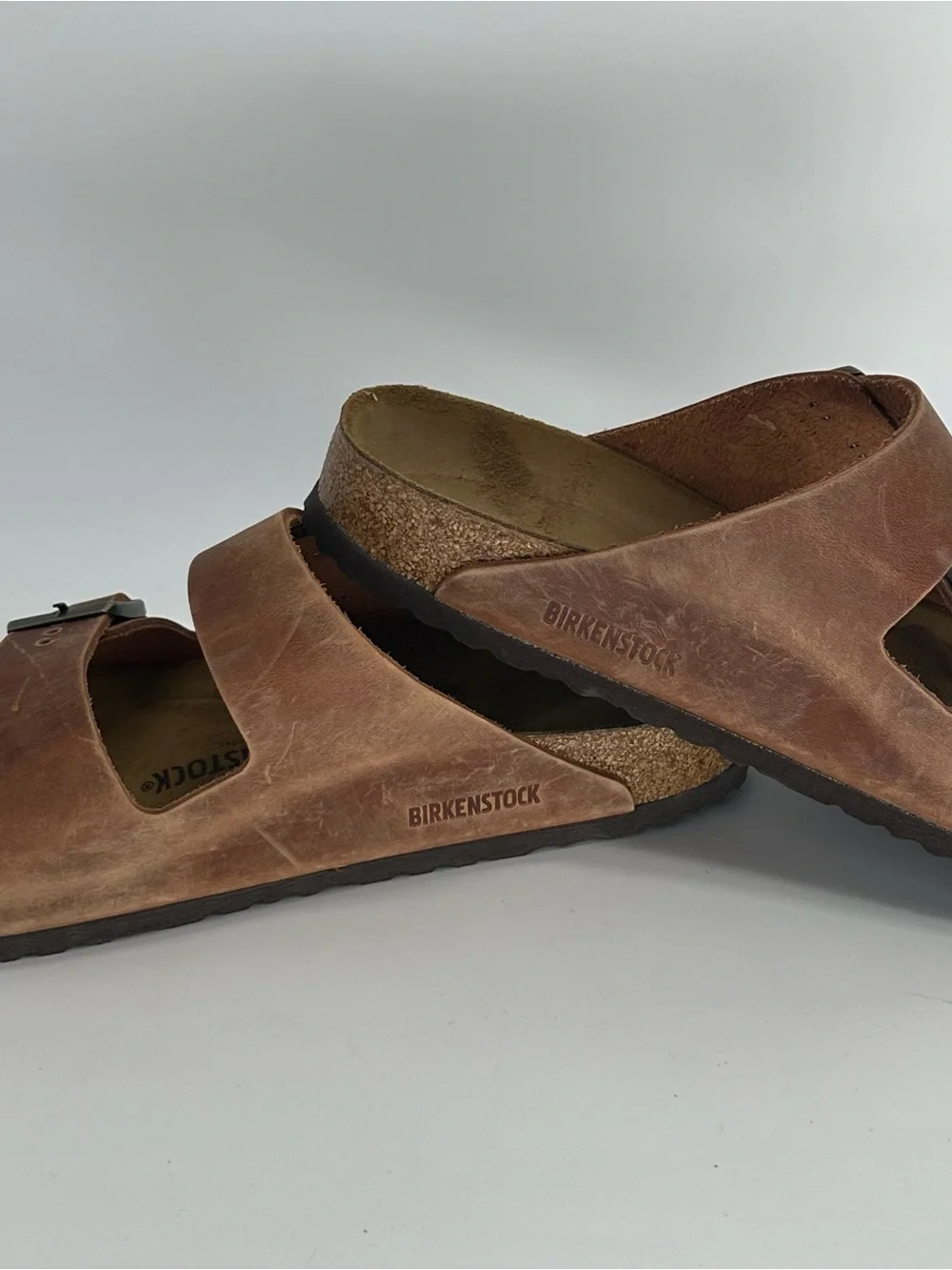 Birkenstock Arizona Cognac Oiled Leather Sandals Men’s 9 Regular Fit EU 42